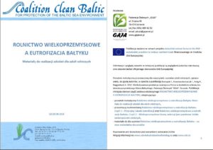 Materiały edukacyjne dla szkół rolniczych - Bałtyk, rolnictwo wielkoprzemysłowe i eutrofizacja