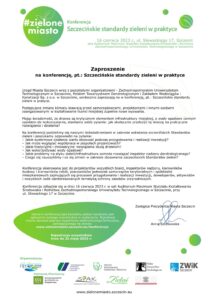 Zaproszenie na konferencję, pt.: "Szczecińskie standardy zieleni w praktyce"
