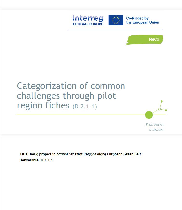 Categorization of common challenges through pilot region fiches