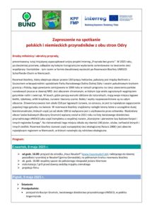 Zaproszenie na polsko-niemieckie spotkanie przyrodników z obu stron Odry